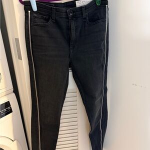 rag & bone Black Skinny Jeans with Zipper Detail